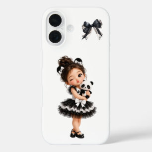 Étui iPhone Fille Coquette Mignonne Panda Nœud Noi
