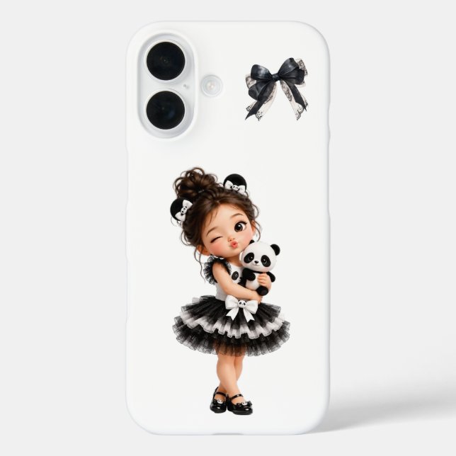 Étui iPhone Fille Coquette Mignonne Panda Nœud Noi (Verso)