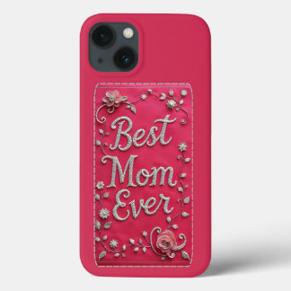 Étui iPhone Fleurs Roses Meilleure Maman