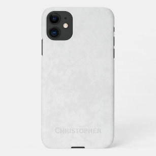 Coque iPhone Grunge gris-glacé taché avec nom