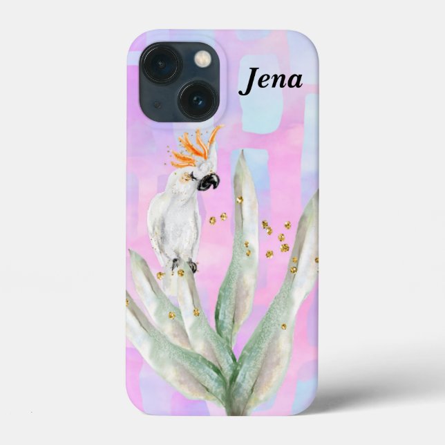 Étui iPhone / iPad avec Cacatoès sur Plante (Verso)