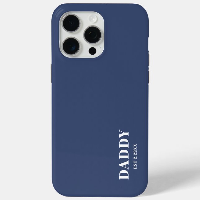 Étui iPhone / iPad bleu personnalisé Daddy Est (Verso)