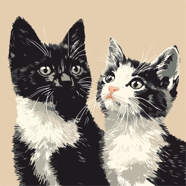 Étui iPhone / iPad Chats noir et blanc (Créateur téléchargé)