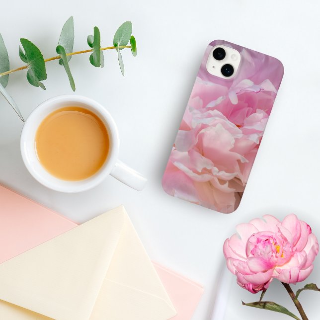 Étui iPhone / iPad Fleurs de pivoine rose (Créateur téléchargé)