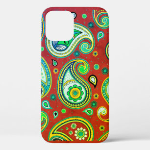 Étui iPhone / iPad Paisley Rouge et Vert