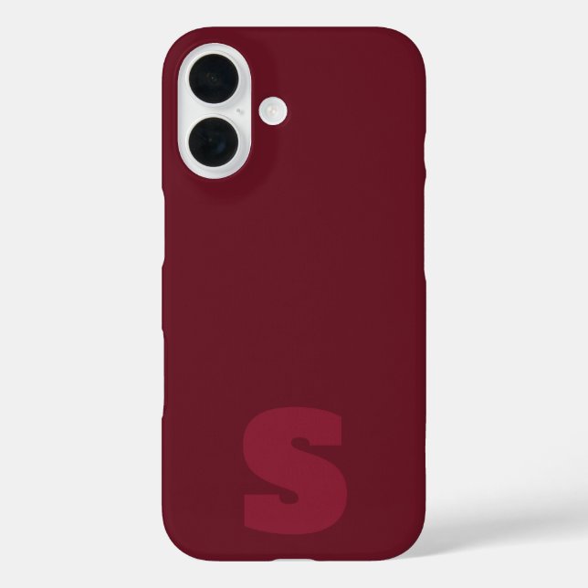 Étui iPhone / iPad personnalisé bordeaux initial (Verso)