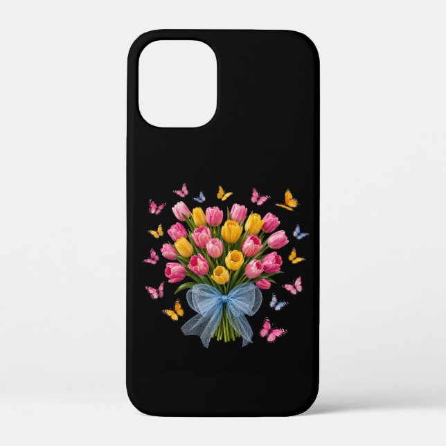 Étui iPhone / iPad Tulipes & Papillons (Verso)