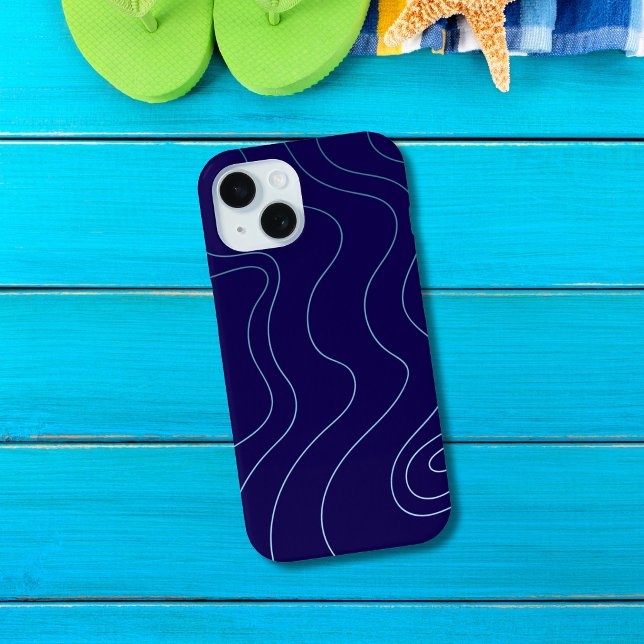Étui iPhone / iPad Vagues Bleu Clair Bleu Foncé Co (Créateur téléchargé)