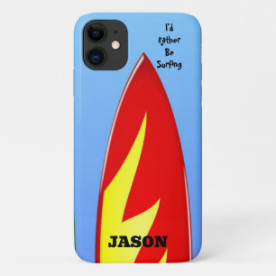Étui iPhone "Je préfère surfer" Planche de surf ro
