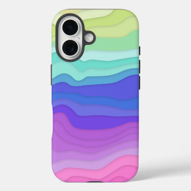 Étui iPhone Layered Waves | Kawaii Pastel (Verso)