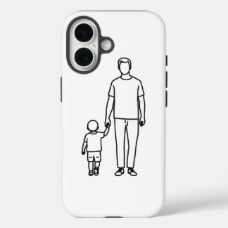 Étui iPhone minimaliste en dessin au trait de père