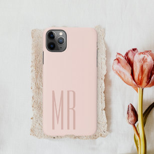 Coque iPhone Moderne Pastel Rose   Personal Initial Girly iPhon