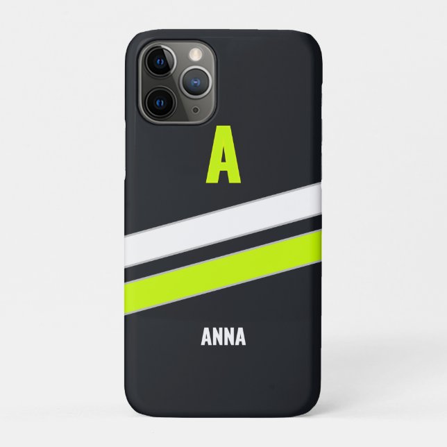 Étui iPhone Monogramme Cyber Rétro Moderne Personn (Dos)