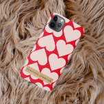 Coque iPhone Motif de coeur romantique et rouge moderne<br><div class="desc">Motif de coeur romantique et rouge moderne</div>