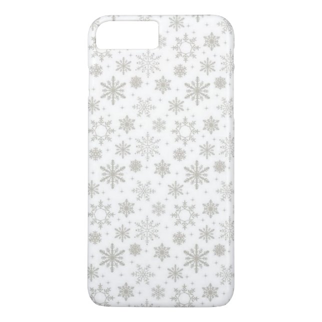 Étui iPhone motif Flocons de neige argentés (Dos)