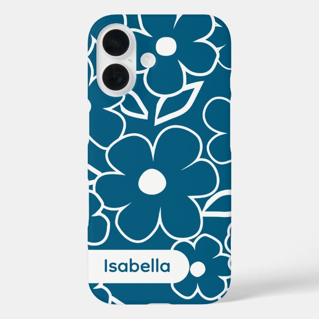 Étui iPhone motif floral coloré esthétique (Verso)