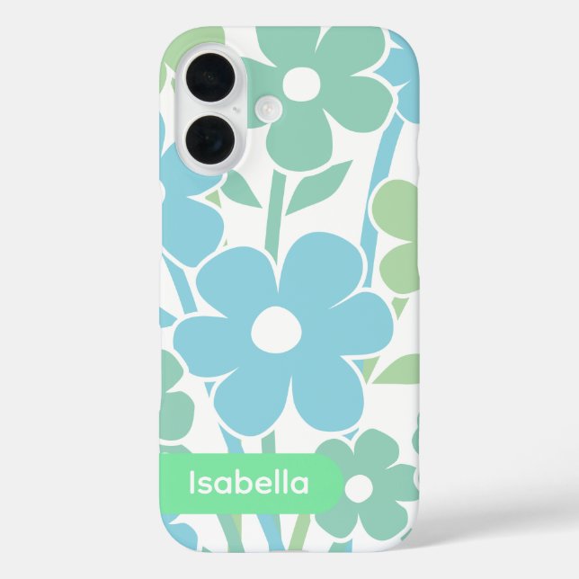 Étui iPhone motif floral coloré esthétique (Verso)