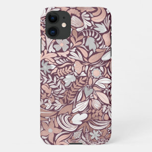 Coque iPhone Motif Rose d'illustrations florales de Bourgogne d