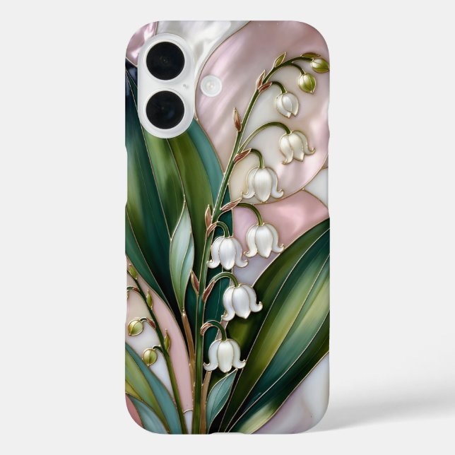 Étui iPhone Muguet de Mai de Style Vitrail (Verso)