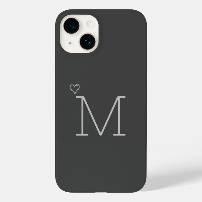 Étui iPhone personnalisé avec initiale grise (Verso)