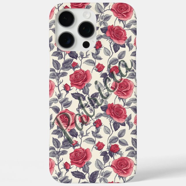 Étui iPhone personnalisé avec nom Rose pour protec (Verso)