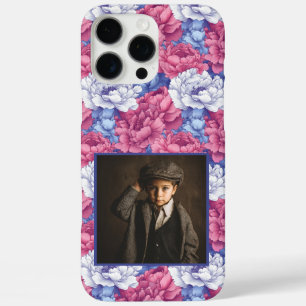 Étui iPhone personnalisé avec pivoines violettes