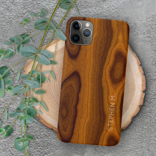 Coque iPhone Personnalisé Chic élégant Retro Motif de bois