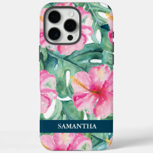 Étui iPhone personnalisé Fleurs Roses Tropicales