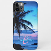 Etui iPhone Personnalisé moderne Tropical Island Beach Sunset  (Dos)