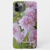 Etui iPhone Photo d'arbre de fleurs de cerisier rose personnal (Dos)