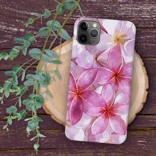 Coque iPhone Plumeria hawaïenne Fleur Aquarelle Peinture