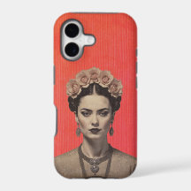 Étui iPhone Portrait vibrant rouge de Frida