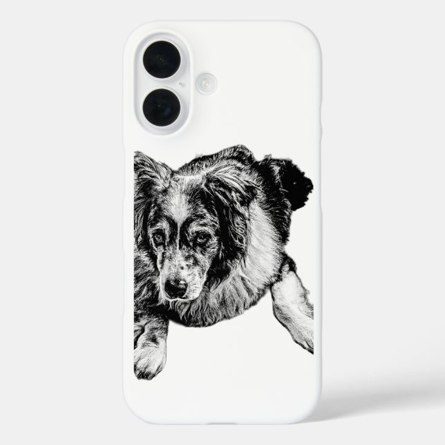 Étui iPhone pour chien de berger australien au rep (Verso)