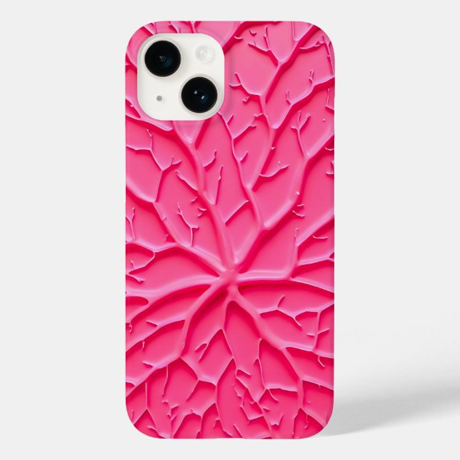 Étui iPhone pour femmes à texture de branche rose  (Verso)