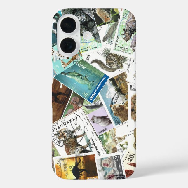 Étui iPhone pour timbres-poste d'animaux (Verso)