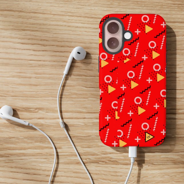 Étui iPhone Red Memphis Monogram Case-Mate (Créateur téléchargé)