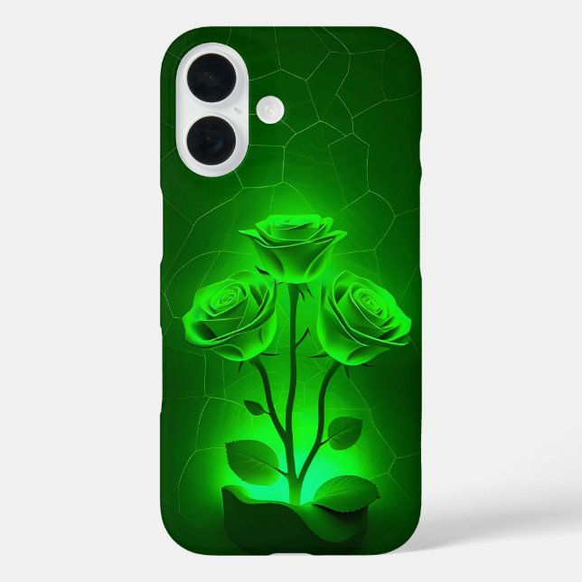 Étui iPhone Roses Néon Vert Fluorescent (Verso)