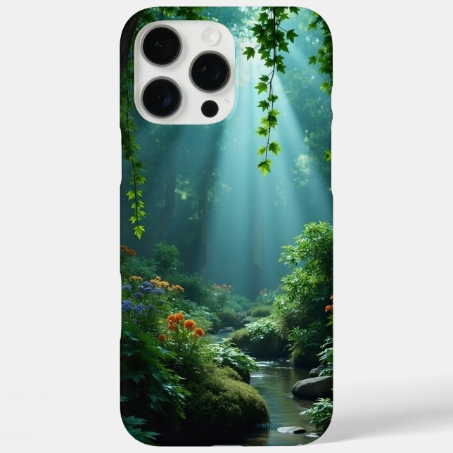 Étui iPhone Ruisseau Tranquille de la Forêt (Verso)