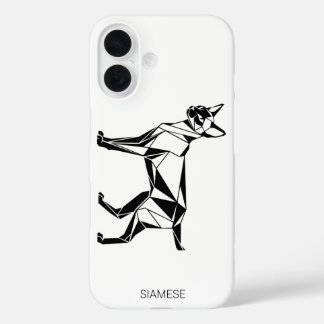 Étui iPhone / Samsung géométrique de chat siamois 