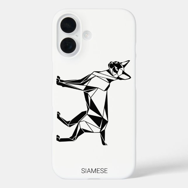 Étui iPhone / Samsung géométrique de chat siamois  (Verso)