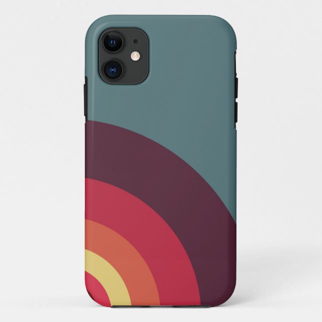 Étui iPhone Simple Demi-Cercle Arc-en-Ciel (Dos)