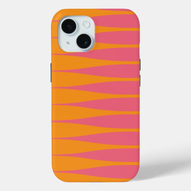 Étui iPhone Striation Orange et Rose Chaud (Verso)