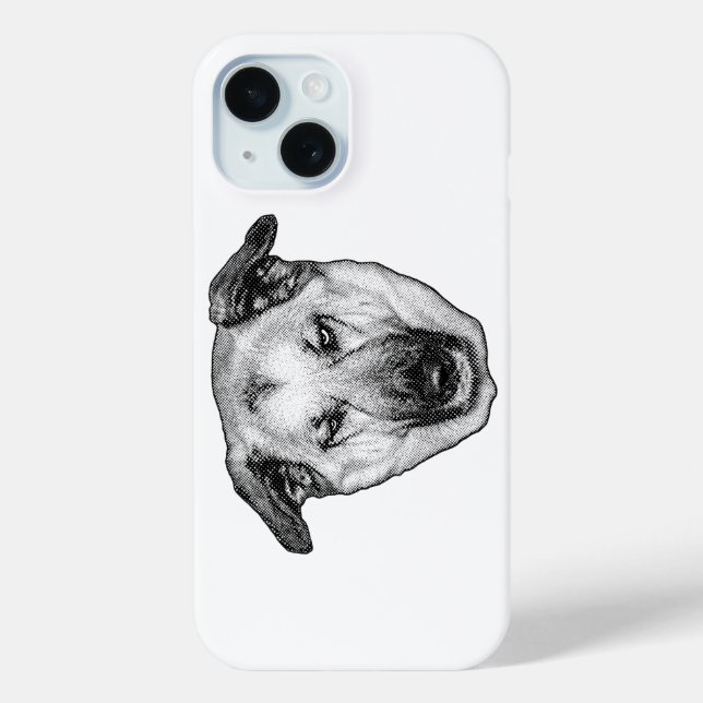 Étui iPhone tête de chien joyeuse (Verso)