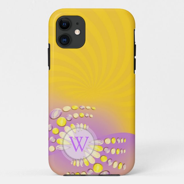 Étui iPhone Tourbillon de Soleil Abstrait (Dos)