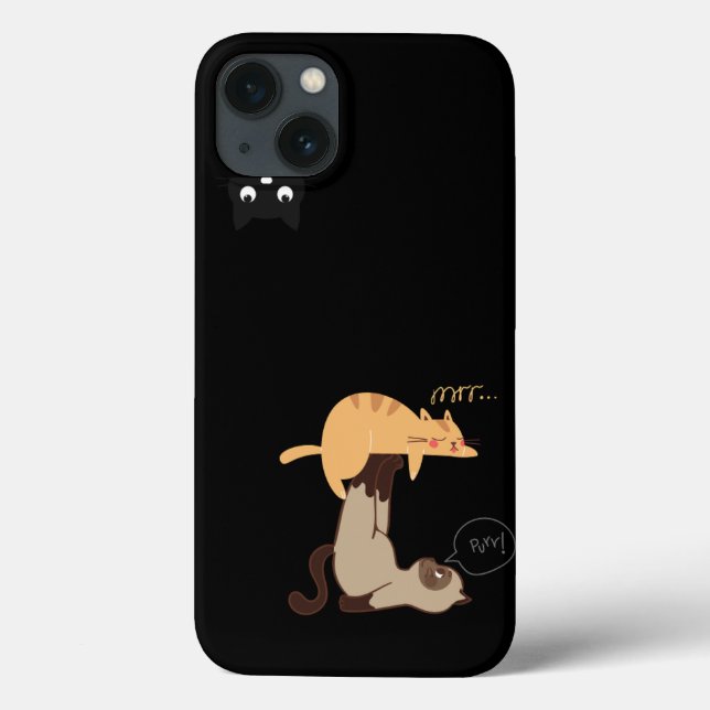 Étui iPhone Trois Chats Enjoués – Minimaliste  (Verso)