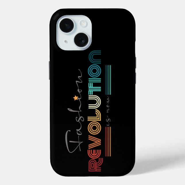 Étui iPhone typographique rétro Fashion Revolution (Verso)