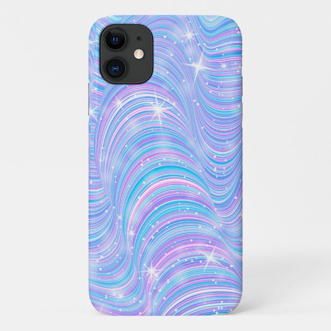 Étui iPhone Vagues Pastel Magiques Étincelantes (Dos)