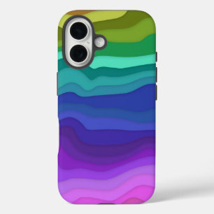 Étui iPhone Vagues Superposées   Coloré