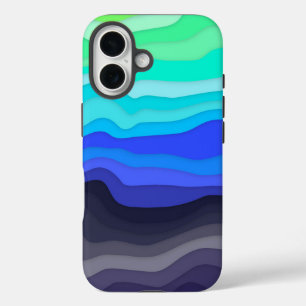 Étui iPhone Vagues Superposées Galaxie Sombre