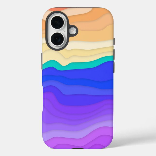 Étui iPhone Vagues Superposées | Sorbet Coucher de (Verso)